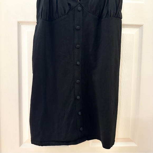 ASOS DESIGN Tall button through cupped mini dress in black sz 14 - Picture 6 of 9
